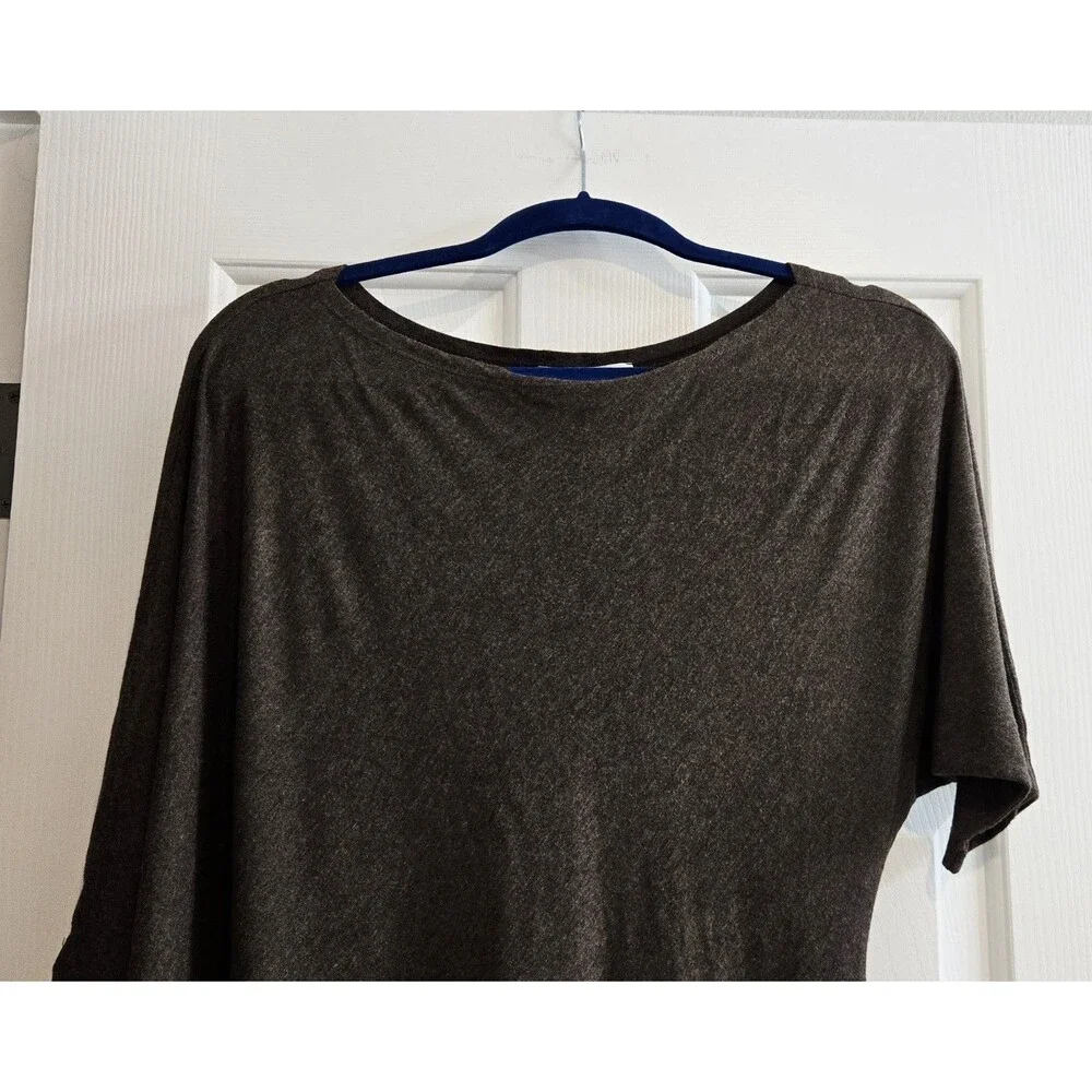 Northland Brown Asymmetrical Tunic Top Draped Boho Blouse Small Medium Cottage